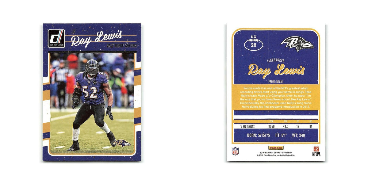 Ray Lewis 2016 Donruss #28 Baltimore Ravens Football Card NM