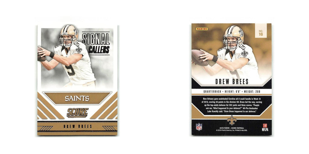 Drew Brees 2016 Score #16 New Orleans Saints Football Card NM