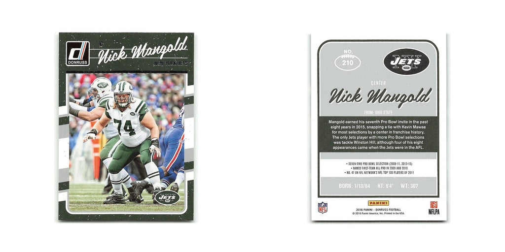 Nick Mangold 2016 Donruss #210 New York Jets Football Card NM