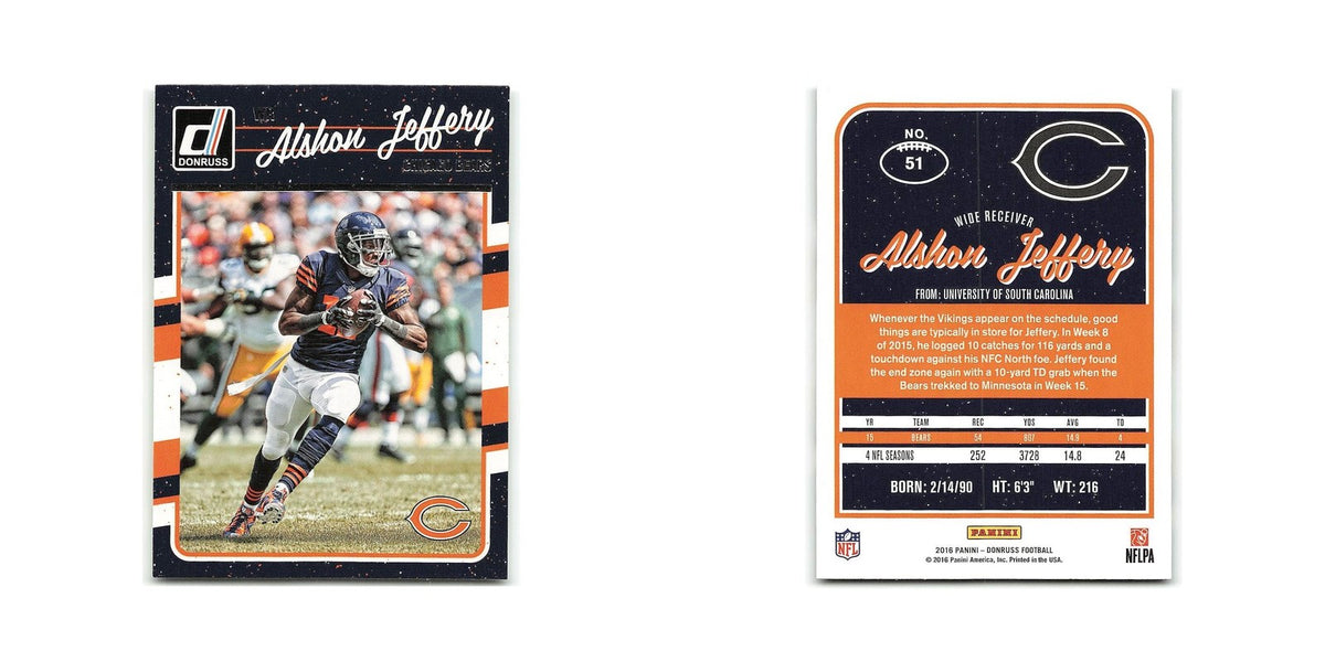 Alshon Jeffery 2016 Donruss #51 Chicago Bears Football Card NM