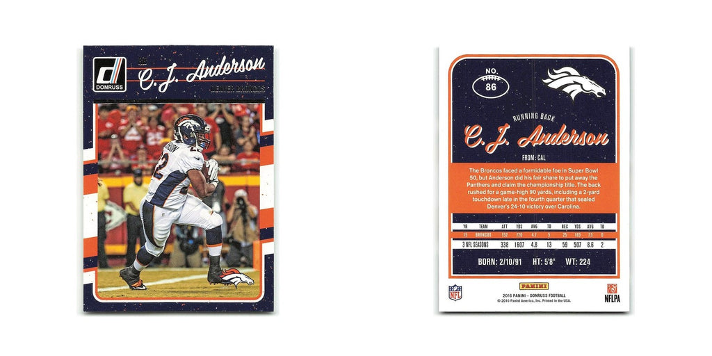 C.J. Anderson 2016 Donruss #86 Denver Broncos Football Card NM