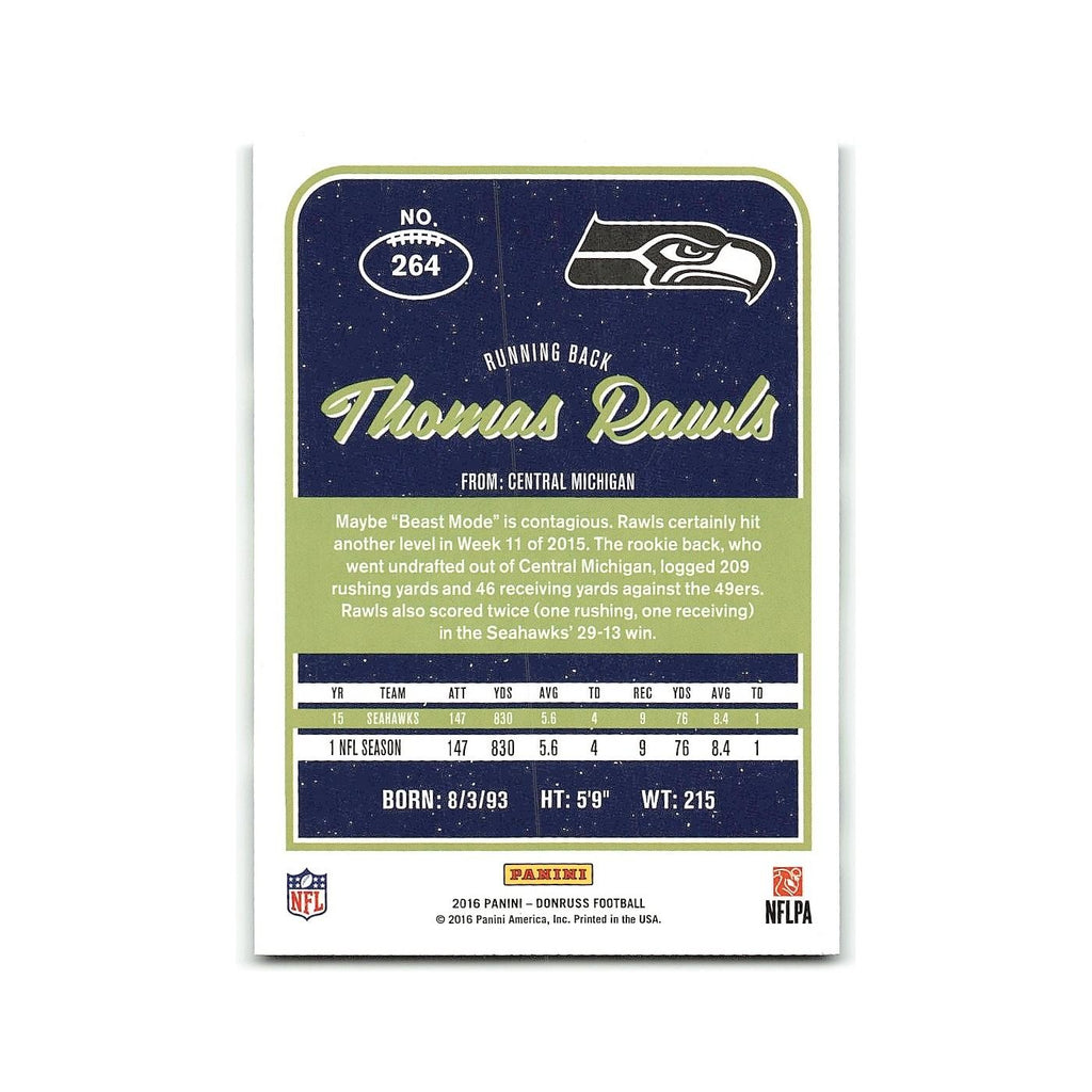 Thomas Rawls 2016 Donruss #264 Seattle Seahawks Football Card NM