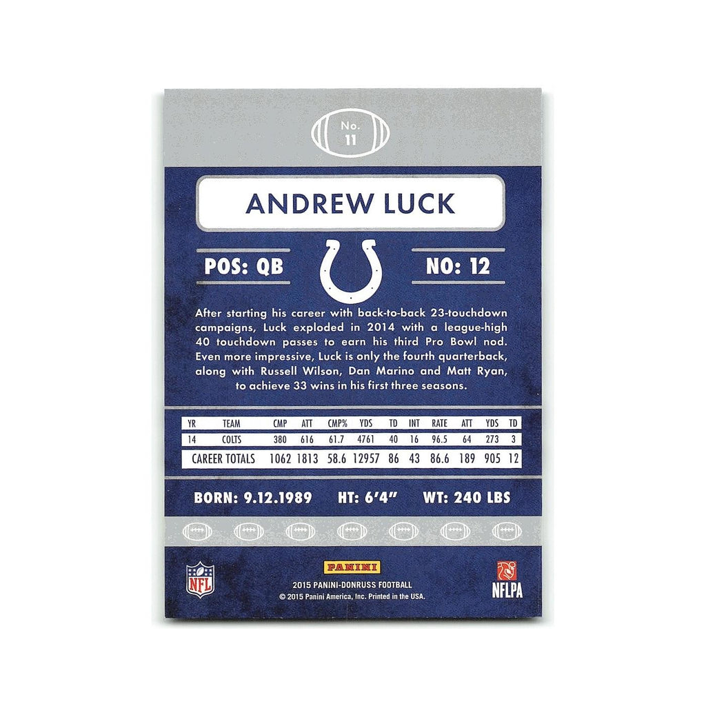 Andrew Luck 2015 Donruss #11 Indianapolis Colts Football Card NM