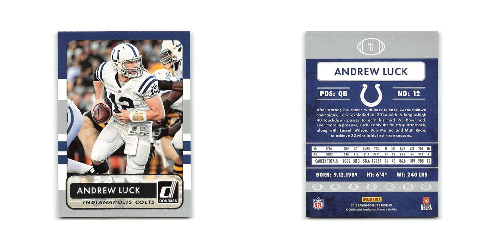 Andrew Luck 2015 Donruss #11 Indianapolis Colts Football Card NM