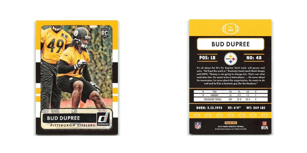 Bud Dupree Rookie 2015 Donruss #195 Pittsburgh Steelers Football Card NM