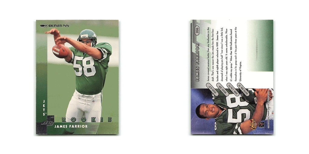 James Farrior Rookie 1997 Donruss #206 New York Jets Football Card NM