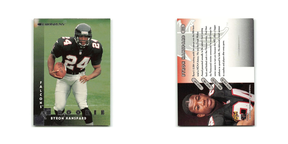Byron Hanspard Rookie 1997 Donruss #215 Atlanta Falcons Football Card NM