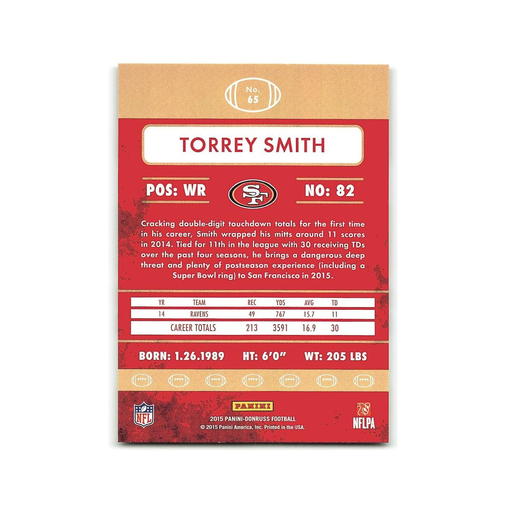 Torrey Smith 2015 Donruss #65 San Francisco 49ers Football Card NM