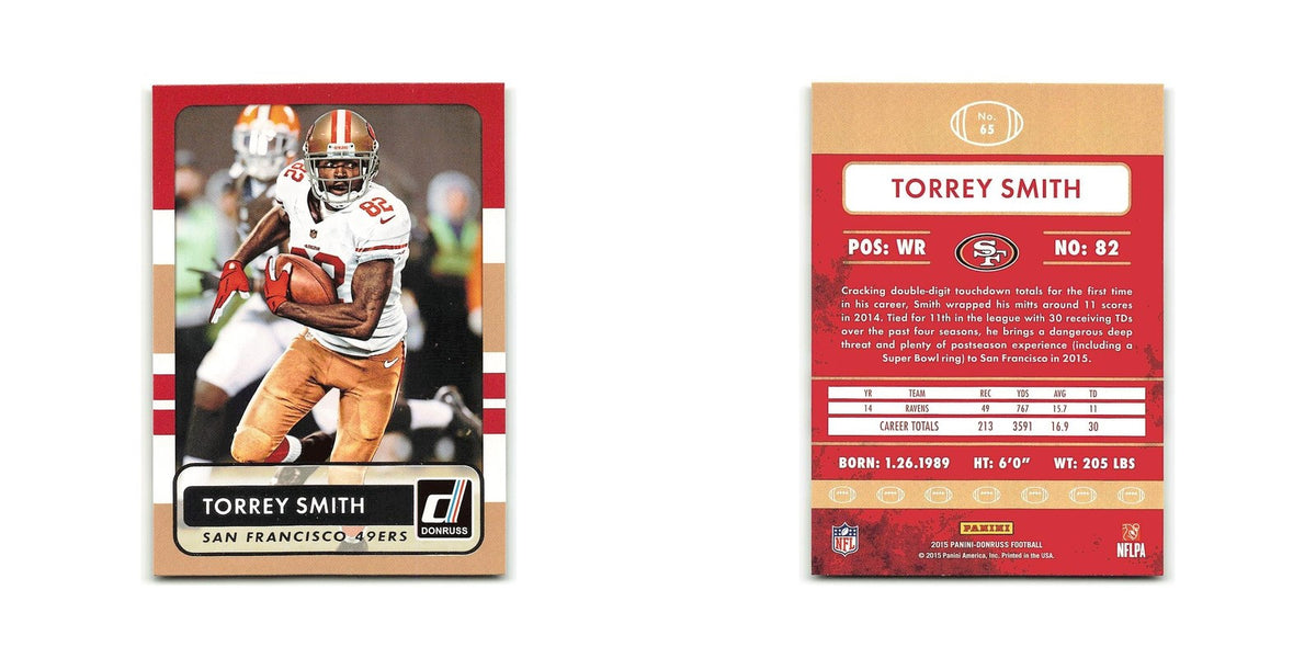 Torrey Smith 2015 Donruss #65 San Francisco 49ers Football Card NM