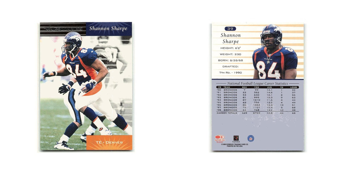 Shannon Sharpe 1999 Donruss #39 Denver Broncos Football Card NM
