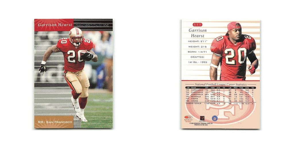 Garrison Hearst 1999 Donruss #111 San Francisco 49ers Football Card NM