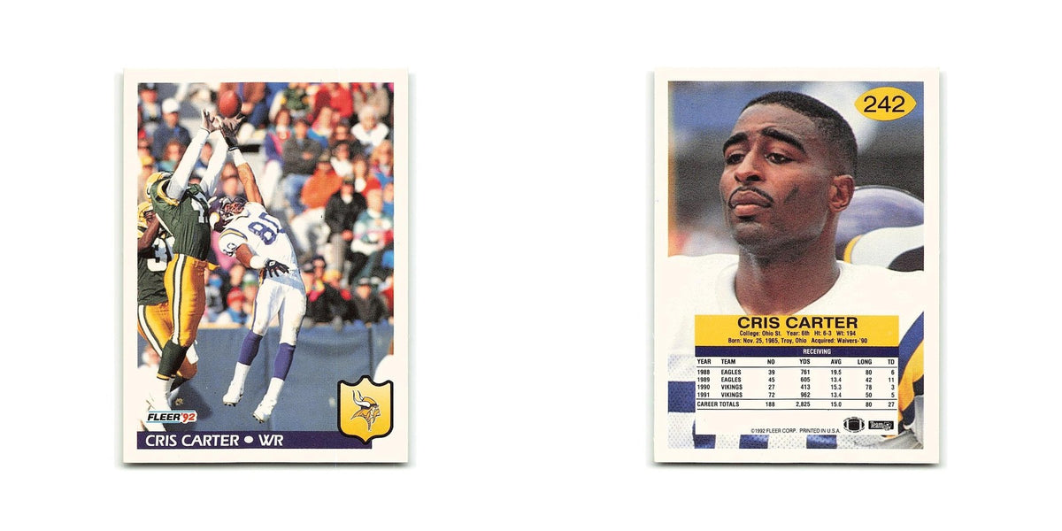 Cris Carter 1992 Fleer #242 Minnesota Vikings Football Card NM