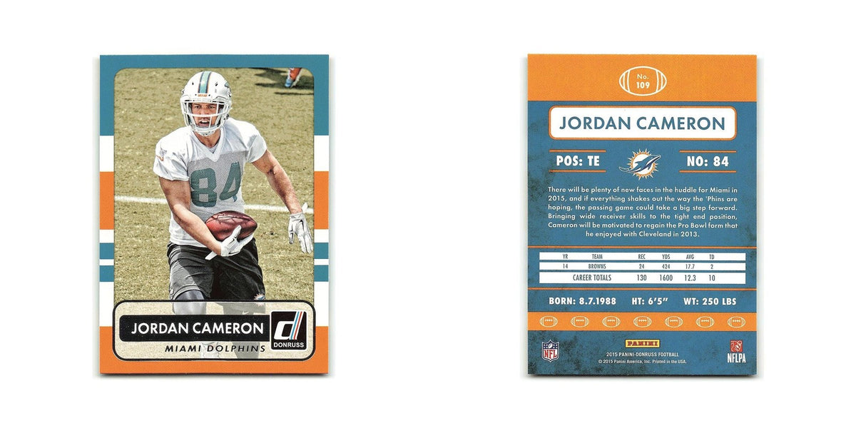 Jordan Cameron 2015 Donruss #109 Miami Dolphins Football Card NM