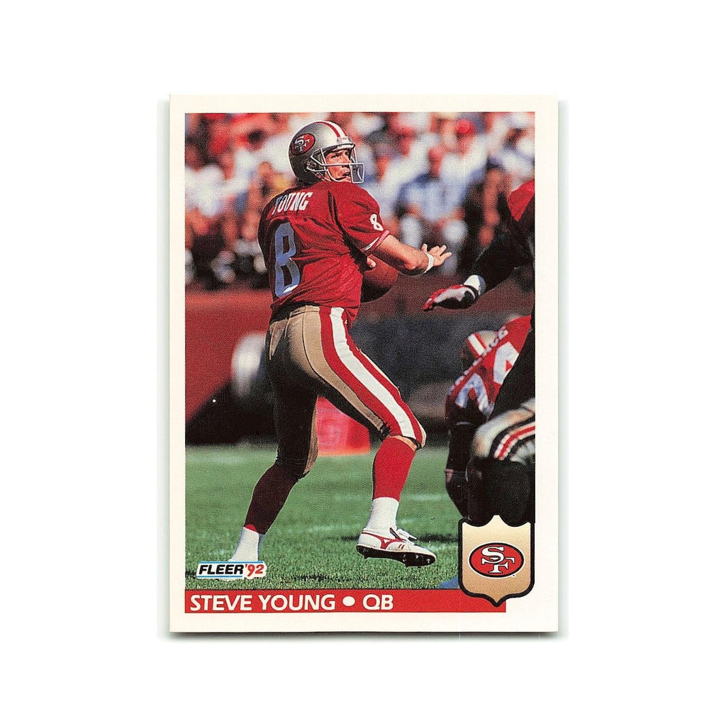 Steve Young 1992 Fleer #386 San Francisco 49ers Football Card NM
