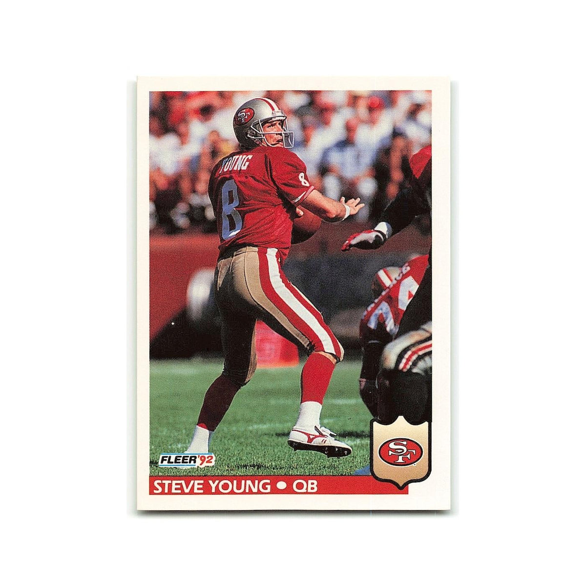 Steve Young 1992 Fleer #386 San Francisco 49ers Football Card NM