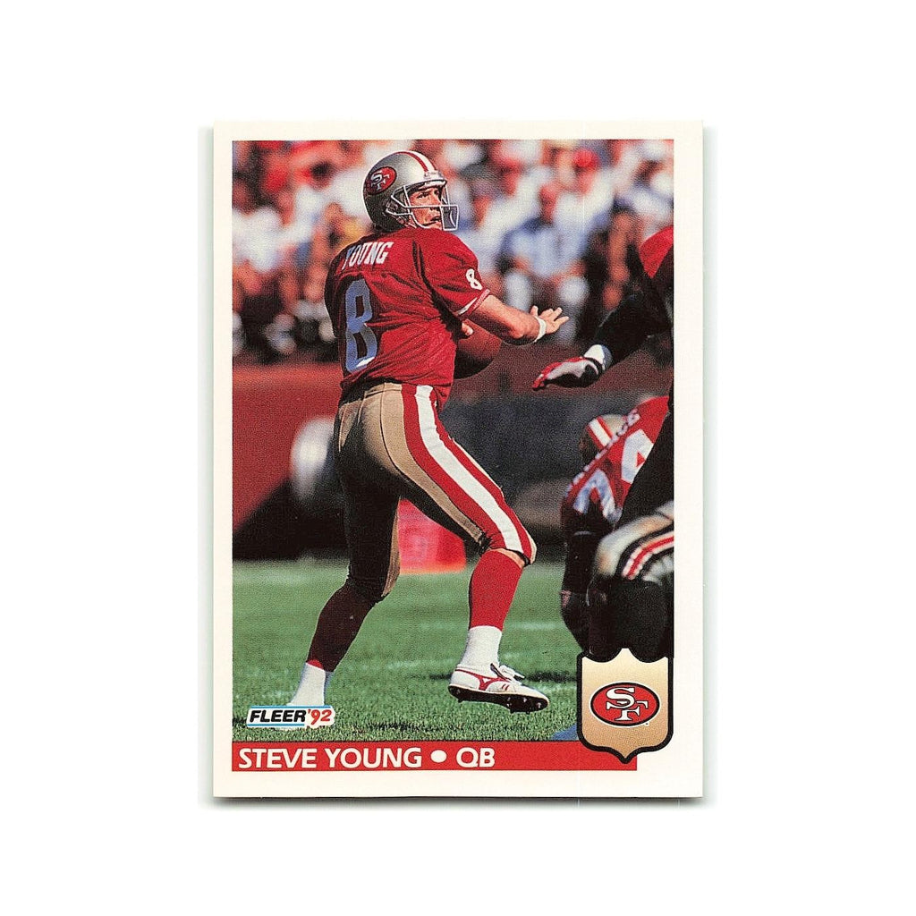 Steve Young 1992 Fleer #386 San Francisco 49ers Football Card NM