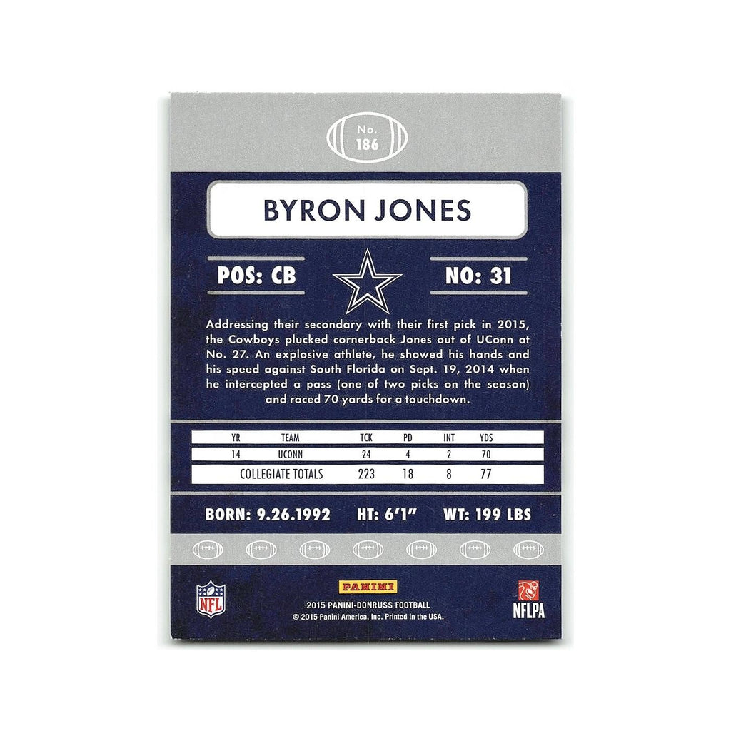 Byron Jones Rookie 2015 Donruss #186 Dallas Cowboys Football Card NM