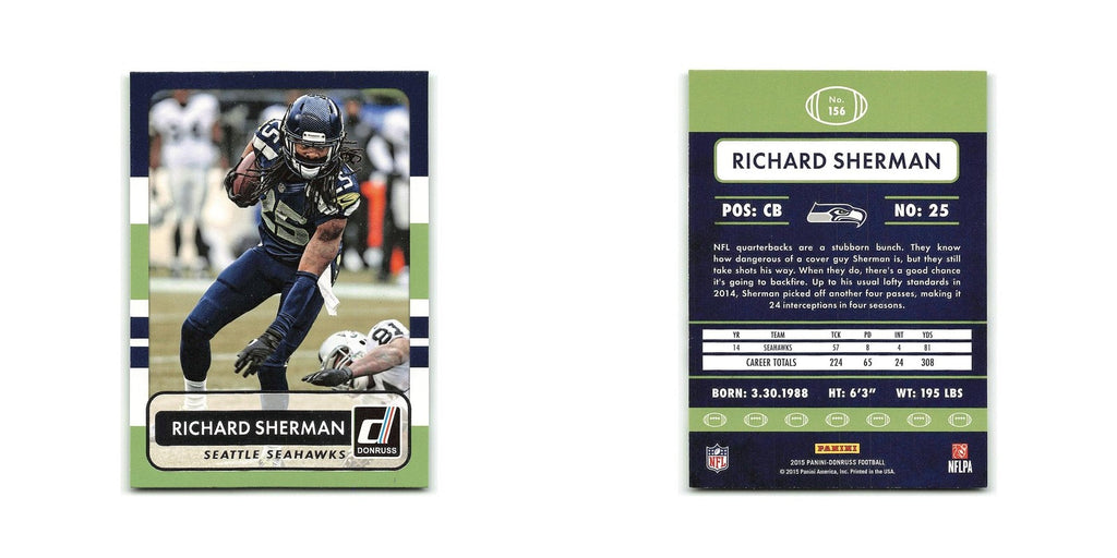 Richard Sherman 2015 Donruss #156 Seattle Seahawks Football Card NM
