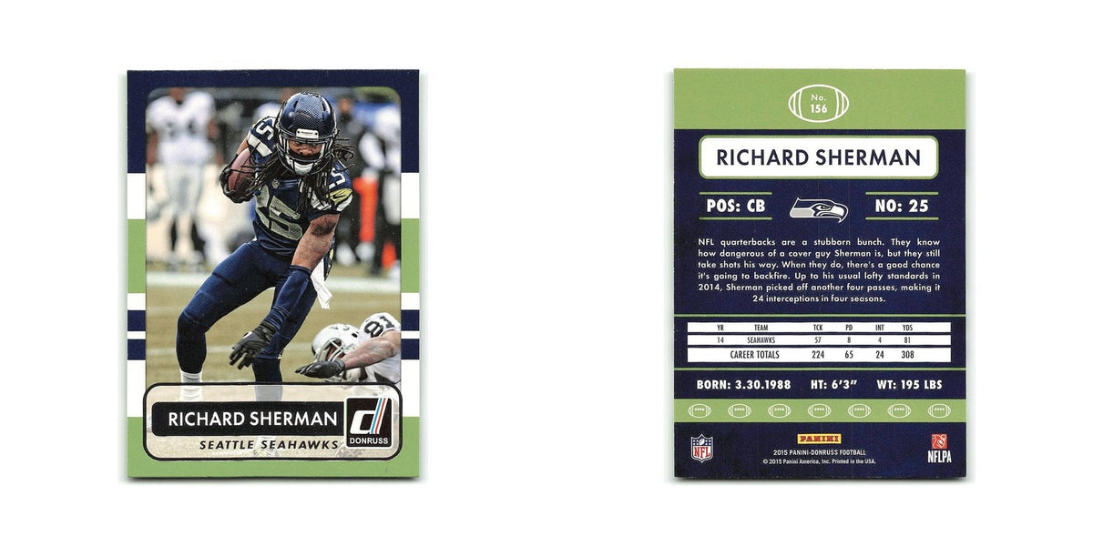 Richard Sherman 2015 Donruss #156 Seattle Seahawks Football Card NM