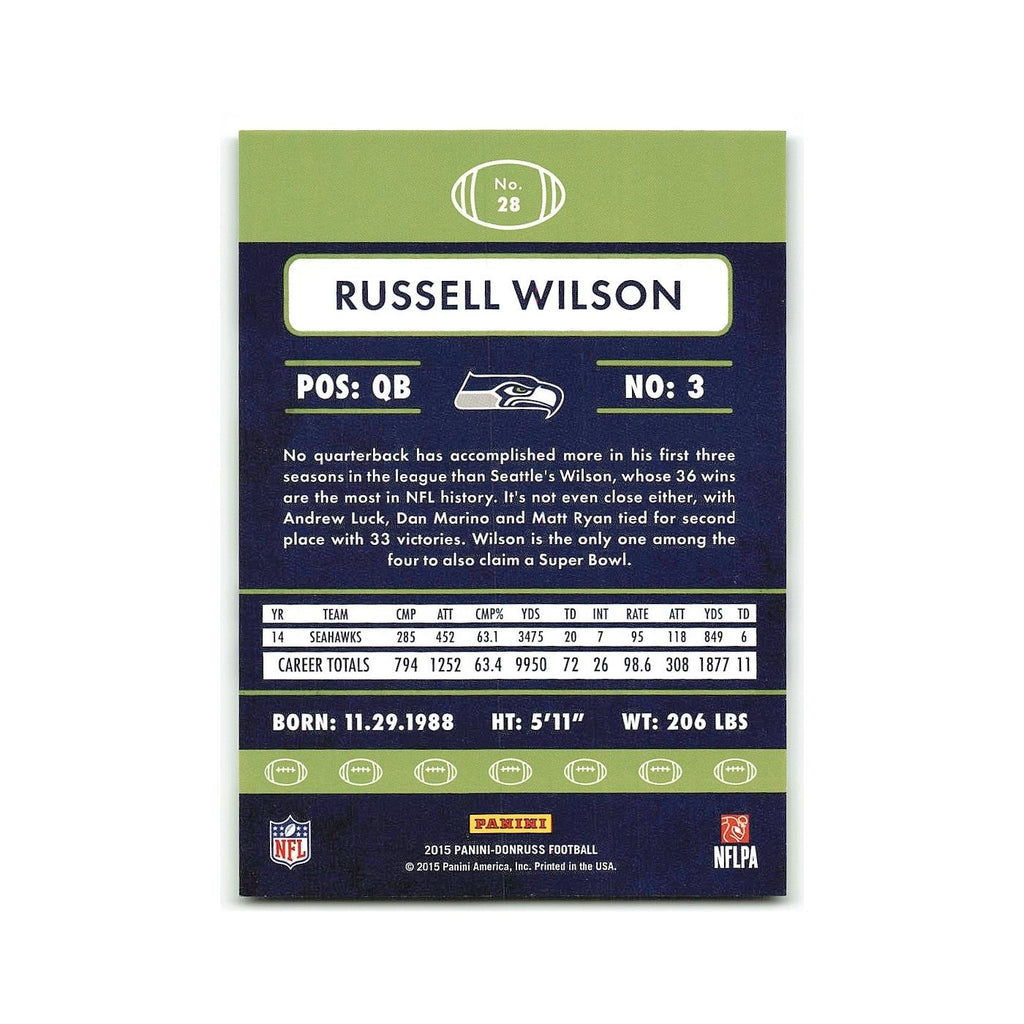 Russell Wilson 2015 Donruss #28 Seattle Seahawks Football Card NM