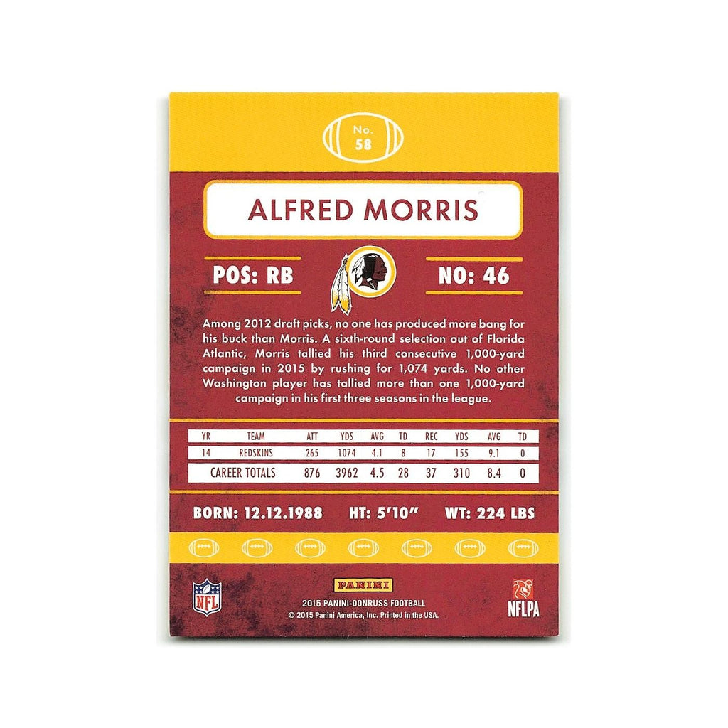 Alfred Morris 2015 Donruss #58 Washington Redskins Football Card NM