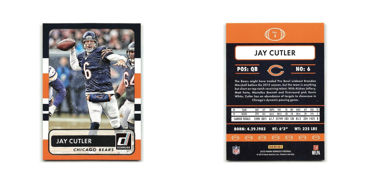 Jay Cutler 2015 Donruss #2 Chicago Bears Football Card NM