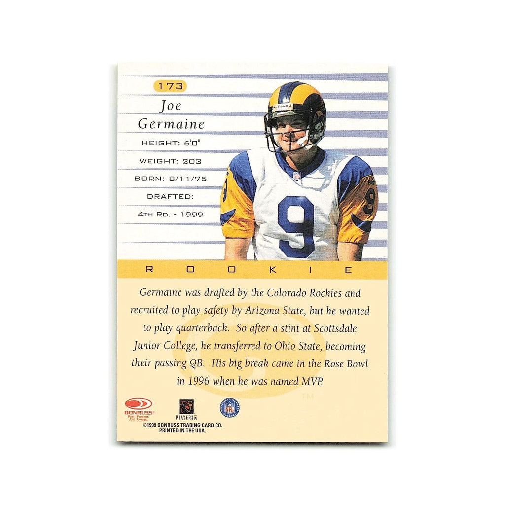 Joe Germaine Rookie 1999 Donruss #173 St. Louis Rams Football Card NM
