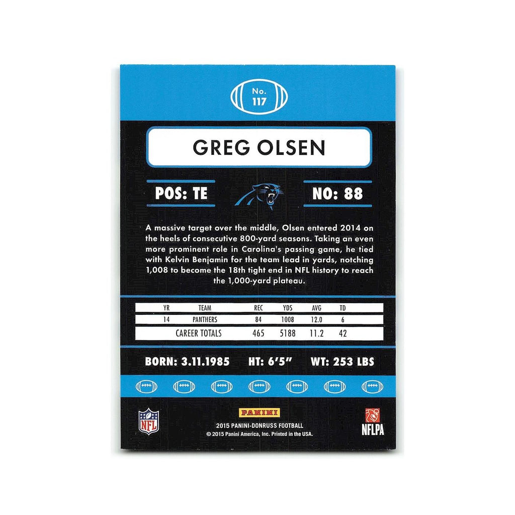 Greg Olsen 2015 Donruss #117 Carolina Panthers Football Card NM