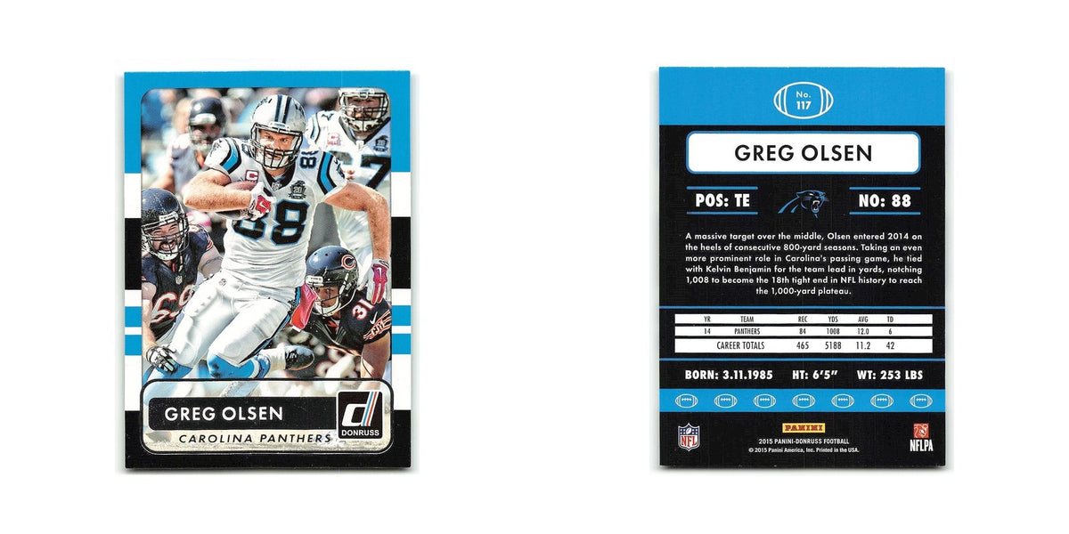 Greg Olsen 2015 Donruss #117 Carolina Panthers Football Card NM