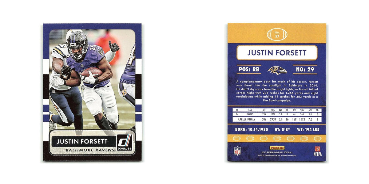 Justin Forsett 2015 Donruss #57 Baltimore Ravens Football Card NM