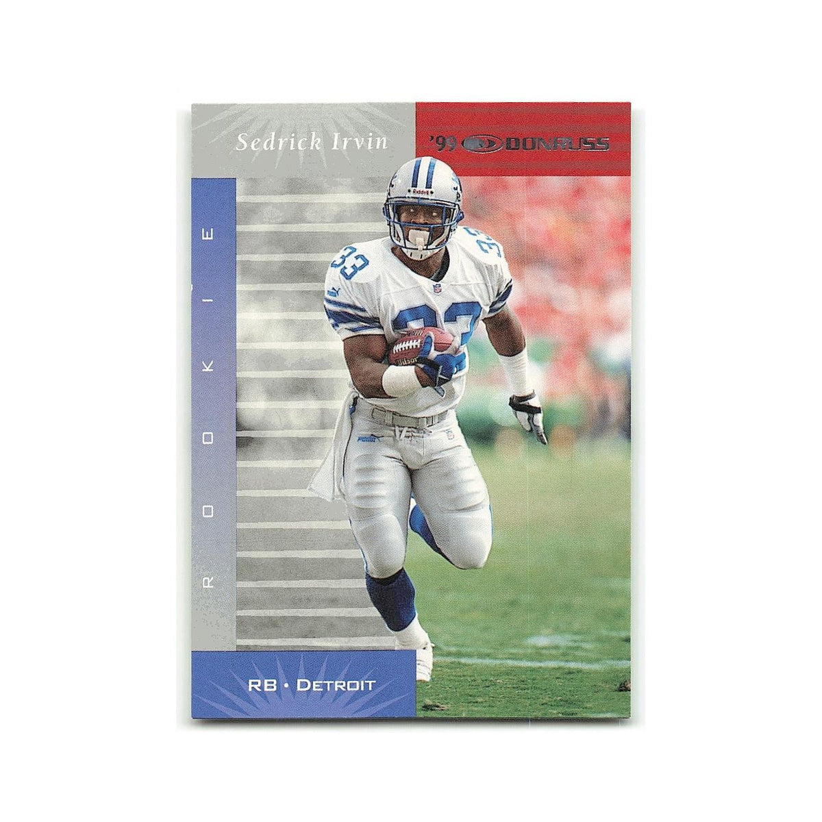 Sedrick Irvin Rookie 1999 Donruss #186 Detroit Lions Football Card NM