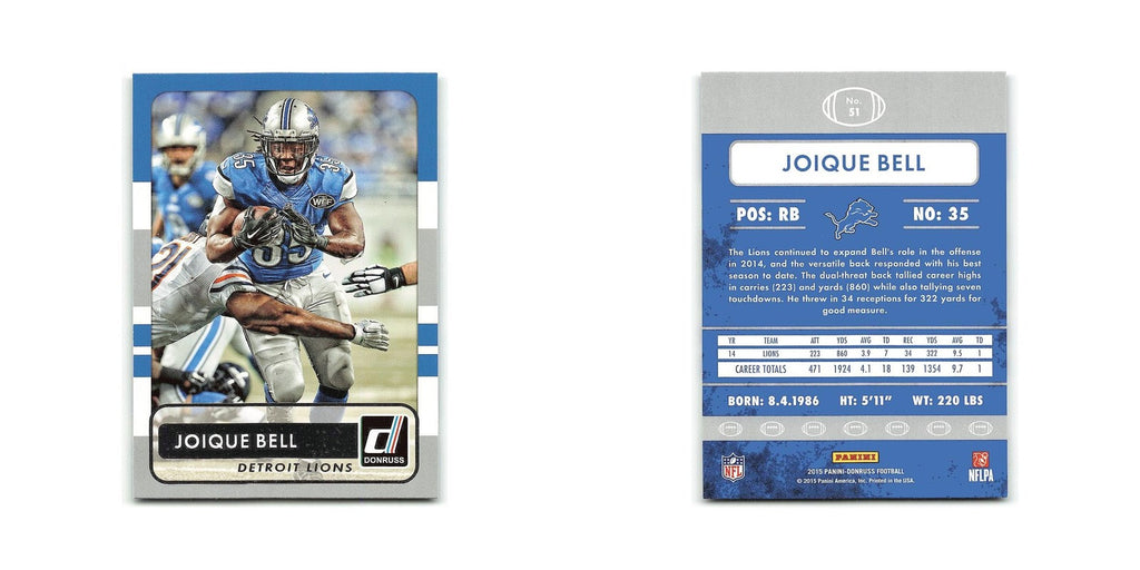 Joique Bell 2015 Donruss #51 Detroit Lions Football Card NM