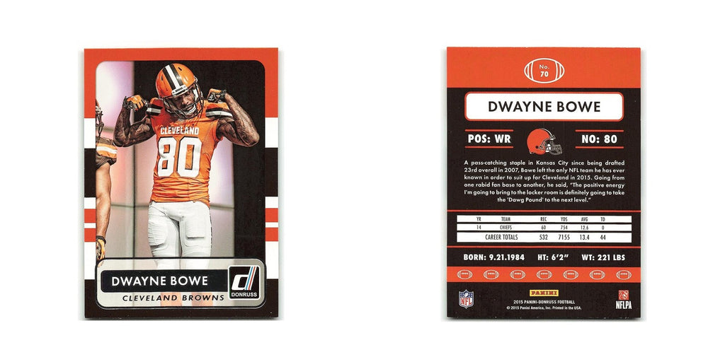 Dwayne Bowe 2015 Donruss #70 Cleveland Browns Football Card NM