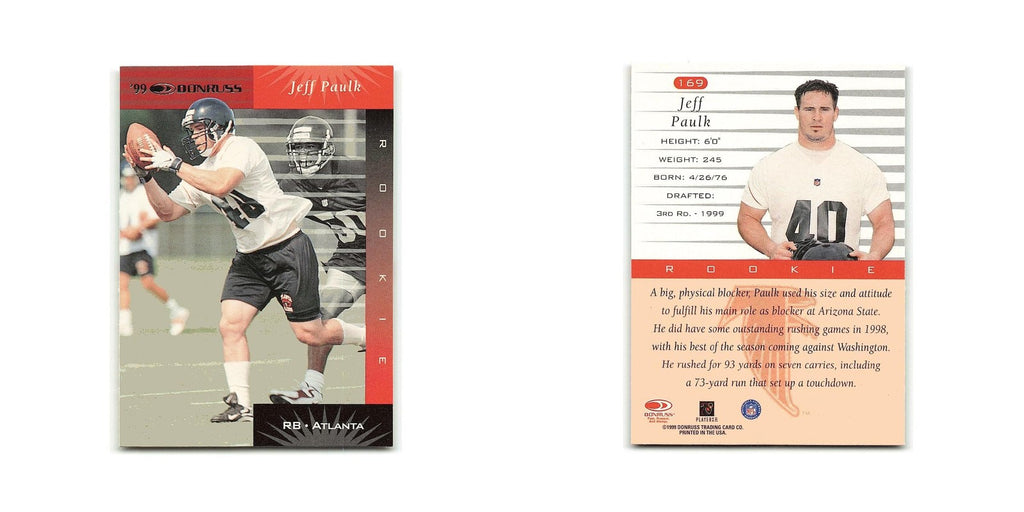 Jeff Paulk Rookie 1999 Donruss #169 Atlanta Falcons Football Card NM