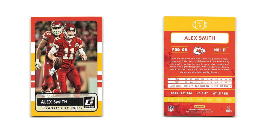 Alex Smith 2015 Donruss #10 Kansas City Chiefs Football Card NM