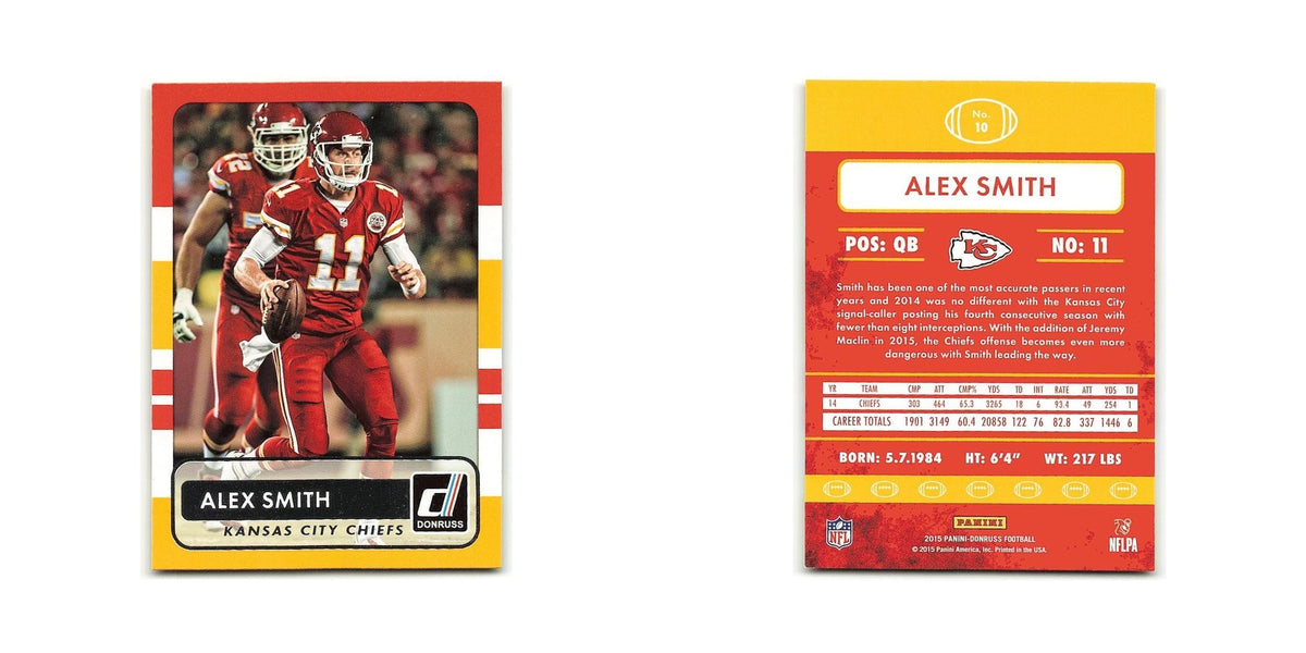 Alex Smith 2015 Donruss #10 Kansas City Chiefs Football Card NM