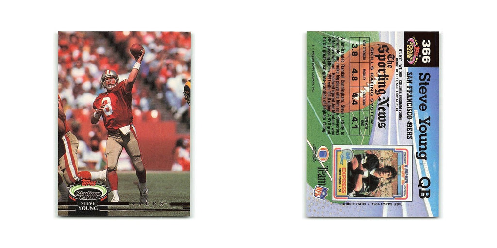Steve Young 1992 Stadium Club #366 San Francisco 49ers Football Card NM