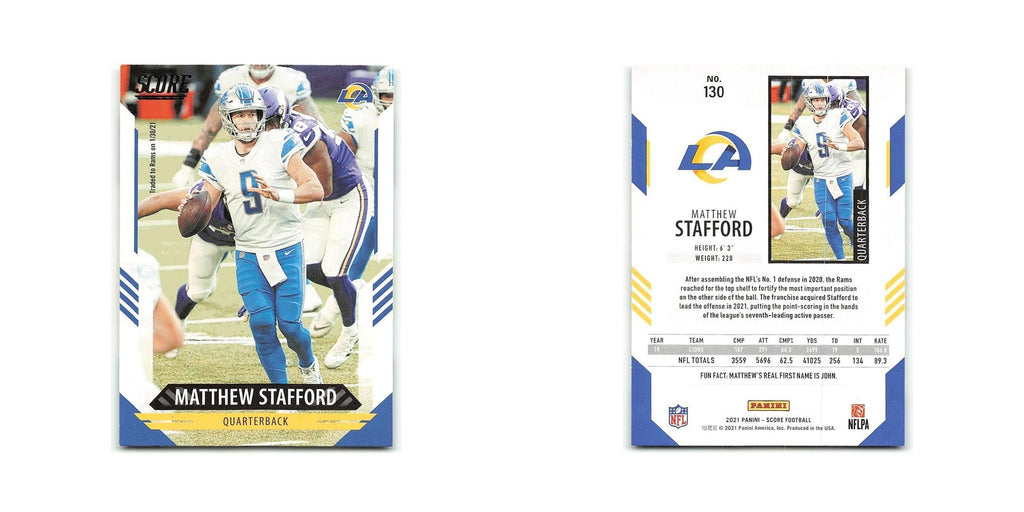 Matthew Stafford 2021 Score #130 Los Angeles Rams Football Card NM