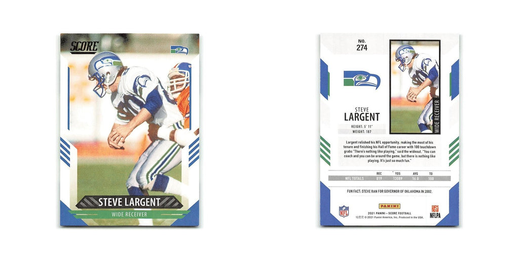 Steve Largent 2021 Score #274 Seattle Seahawks Football Card NM