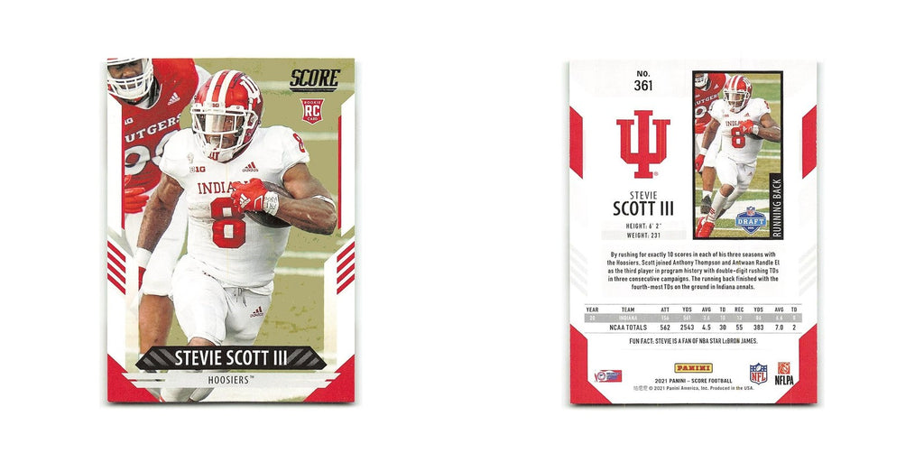 Stevie Scott III Rookie 2021 Score #361 Indiana Hoosiers Football Card NM