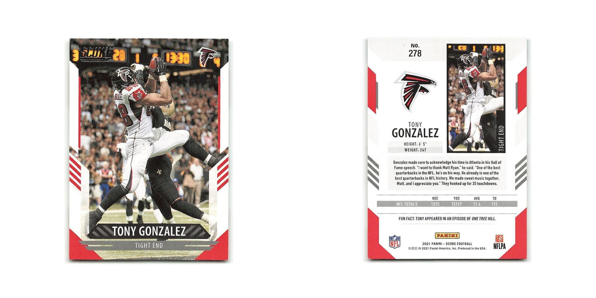 Tony Gonzalez 2021 Score #278 Atlanta Falcons Football Card NM