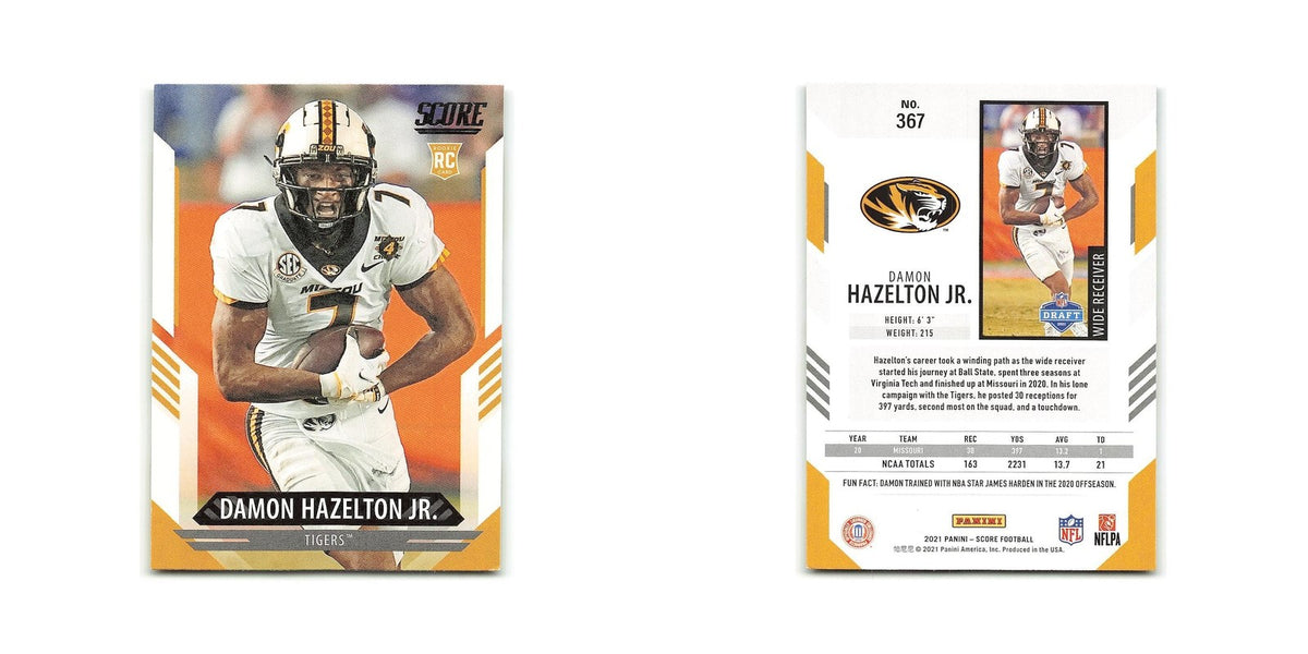 Damon Hazelton Jr. Rookie 2021 Score #367 Missouri Tigers Football Card NM
