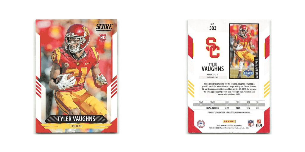 Tyler Vaughns Rookie 2021 Score #383 USC Trojans Football Card NM