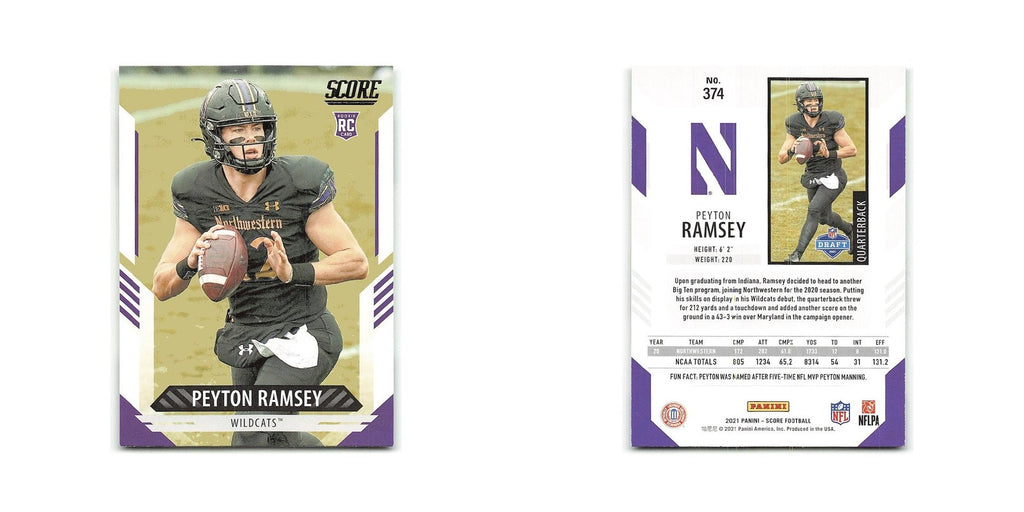 Peyton Ramsey Rookie 2021 Score #374 Northwestern Wildcats Football Card NM