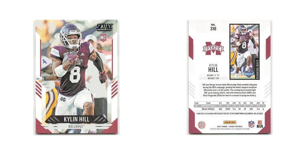 Kylin Hill Rookie 2021 Score #318 Mississippi State Bulldogs Football Card NM