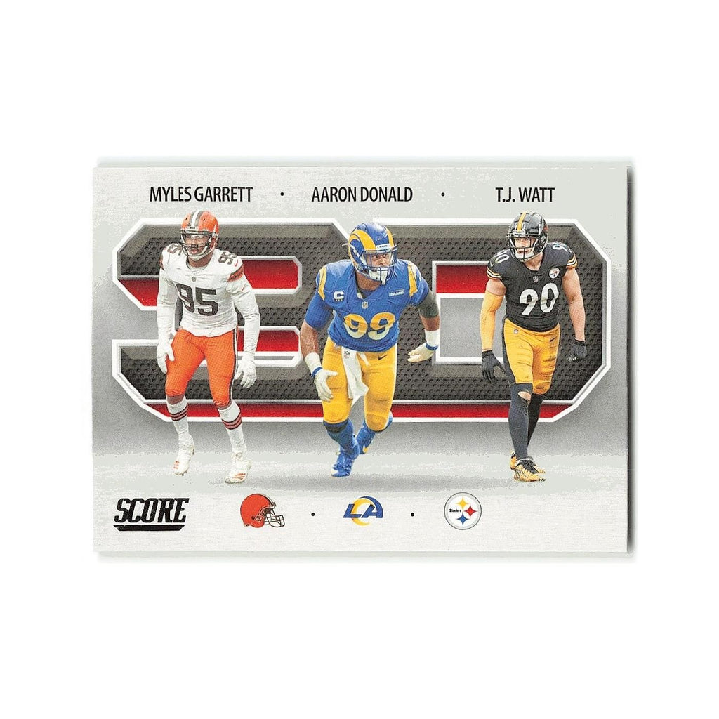 Aaron Donald Garrett Watt 2021 Score 3D #309 Rams/Browns/Steelers NM