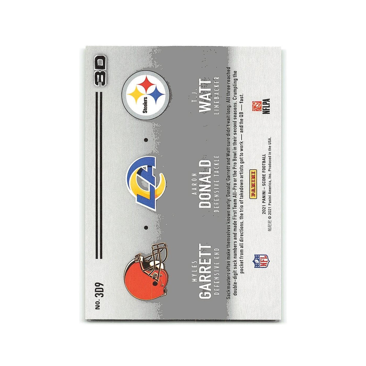 Aaron Donald Garrett Watt 2021 Score 3D #309 Rams/Browns/Steelers NM