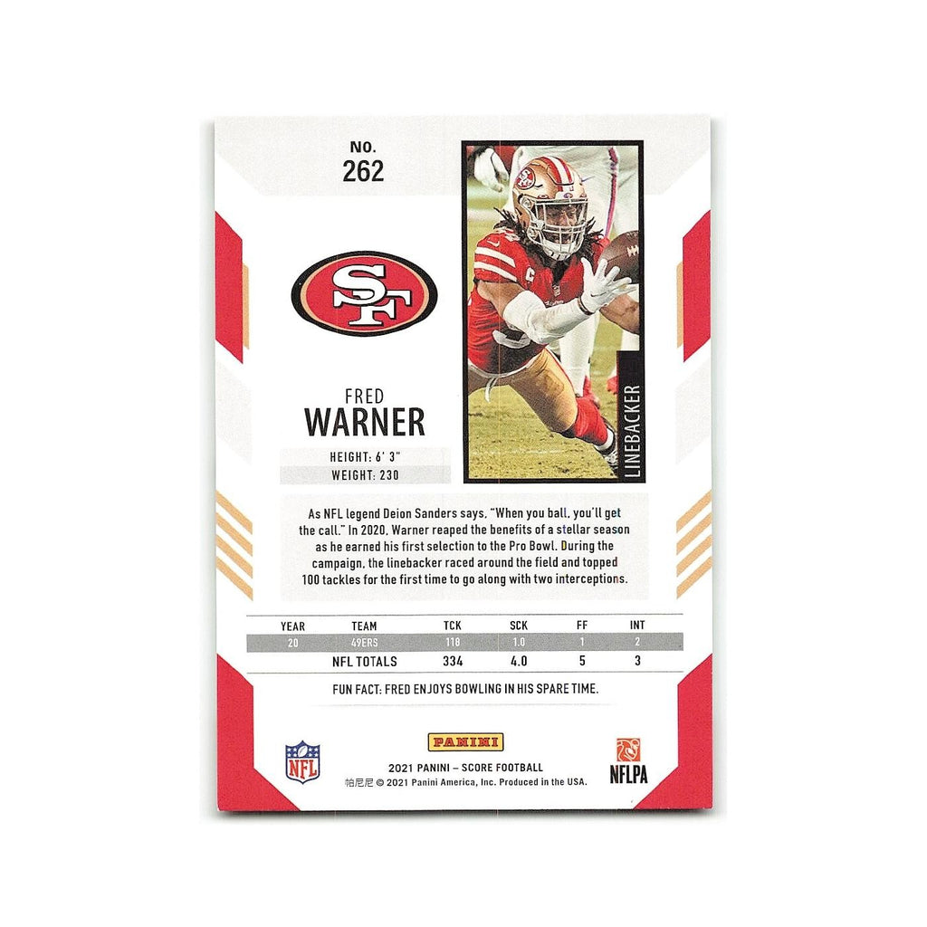 Fred Warner 2021 Score #262 San Francisco 49ers Football Card NM
