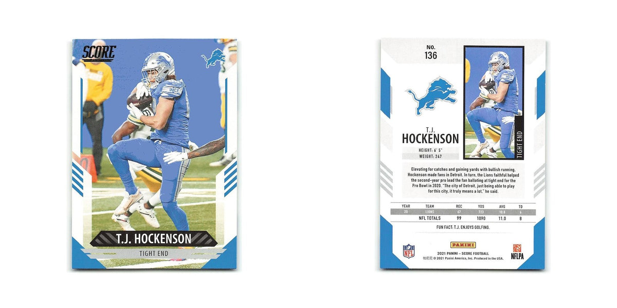T.J. Hockenson 2021 Score #136 Detroit Lions Football Card NM