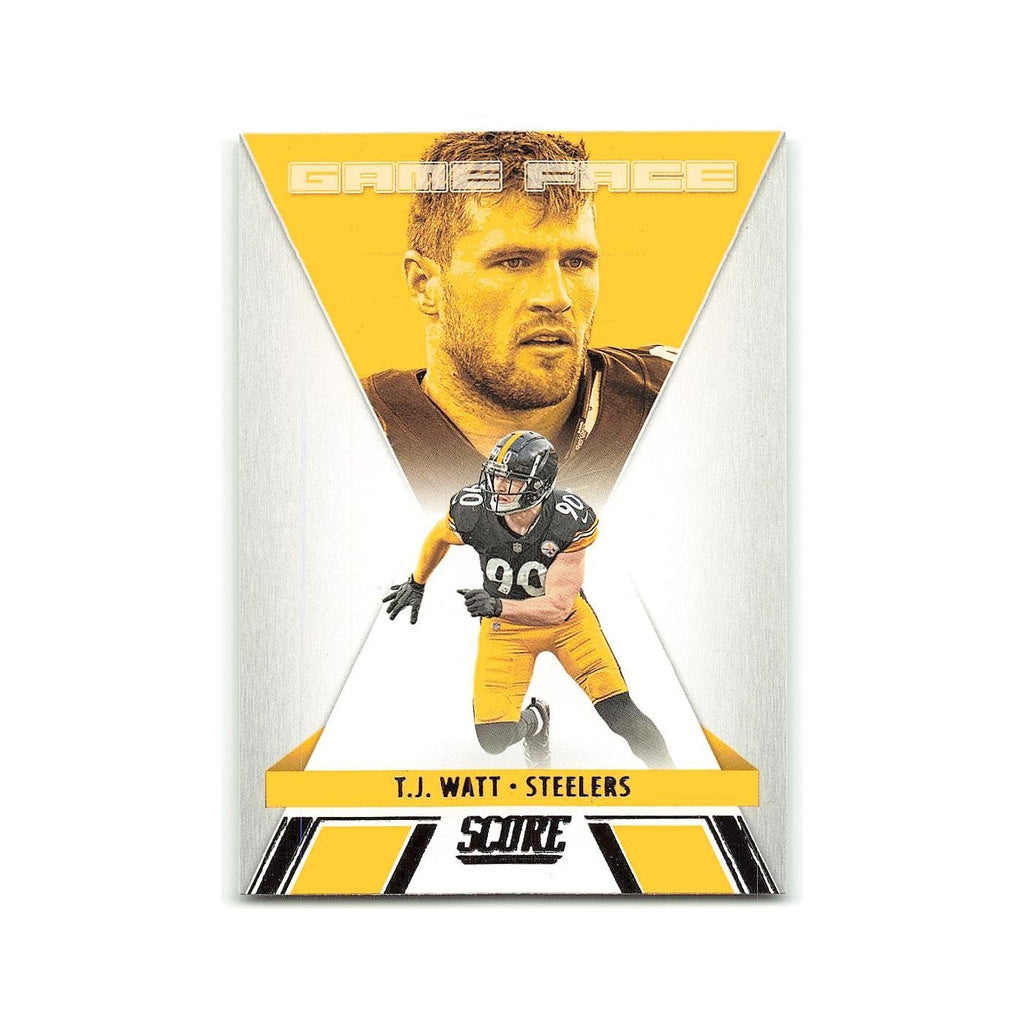T.J. Watt 2021 Score Game Face Gold #GF5 Pittsburgh Steelers Football Card NM